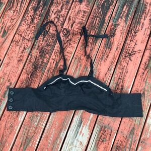 Black Lace Trim Halter Top